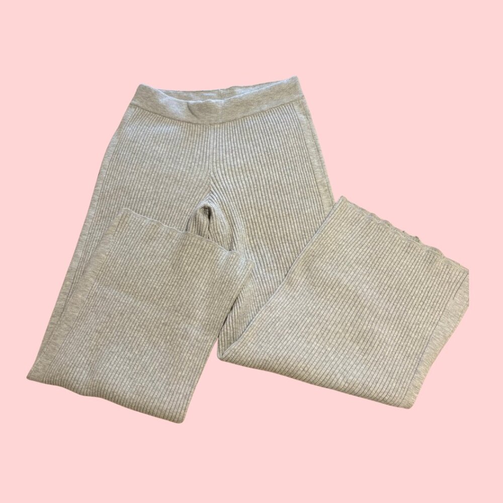 Aerie Gotta Jet! High Waisted Skater Pants, Light Grey, Size L
